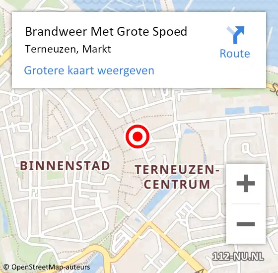 Locatie op kaart van de 112 melding: Brandweer Met Grote Spoed Naar Terneuzen, Markt op 22 maart 2020 20:18