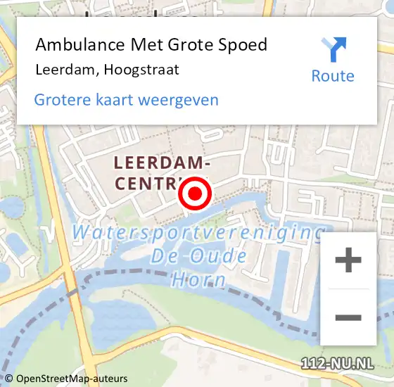 Locatie op kaart van de 112 melding: Ambulance Met Grote Spoed Naar Leerdam, Hoogstraat op 23 maart 2020 00:04