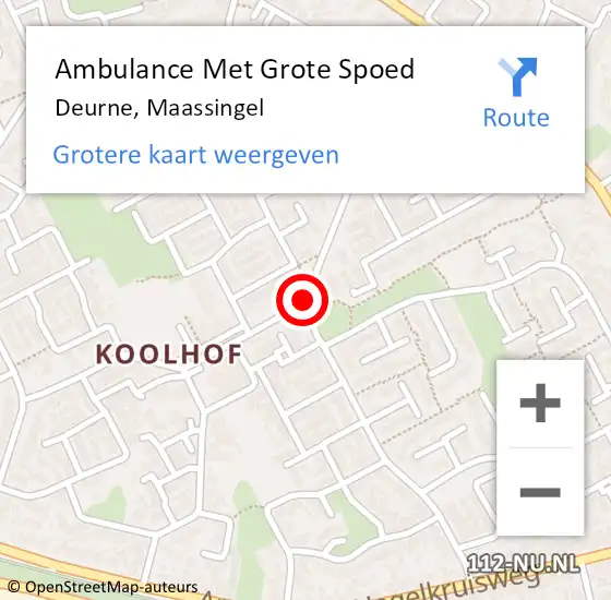 Locatie op kaart van de 112 melding: Ambulance Met Grote Spoed Naar Deurne, Maassingel op 23 maart 2020 00:07