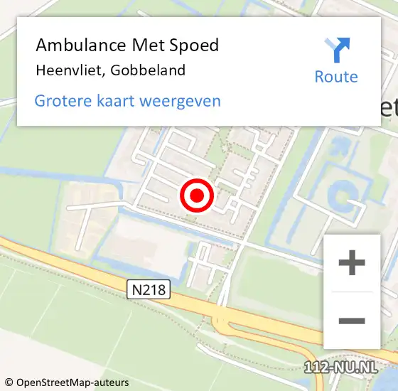 Locatie op kaart van de 112 melding: Ambulance Met Spoed Naar Heenvliet, Gobbeland op 23 maart 2020 01:19