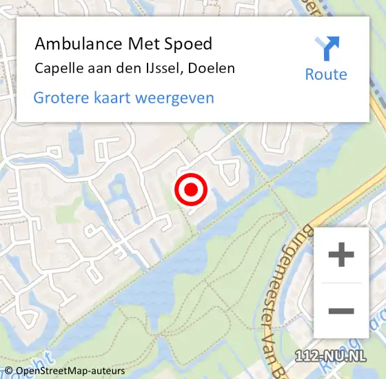 Locatie op kaart van de 112 melding: Ambulance Met Spoed Naar Capelle aan den IJssel, Doelen op 23 maart 2020 06:01