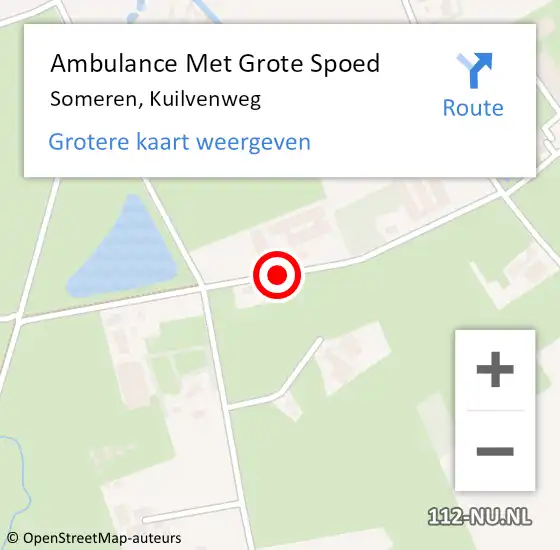 Locatie op kaart van de 112 melding: Ambulance Met Grote Spoed Naar Someren, Kuilvenweg op 23 maart 2020 09:09