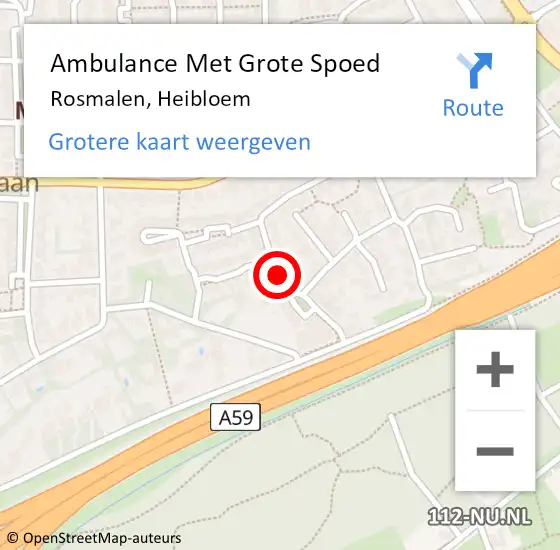 Locatie op kaart van de 112 melding: Ambulance Met Grote Spoed Naar Rosmalen, Heibloem op 23 maart 2020 09:30