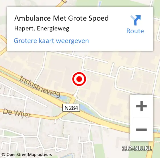 Locatie op kaart van de 112 melding: Ambulance Met Grote Spoed Naar Hapert, Energieweg op 23 maart 2020 09:57