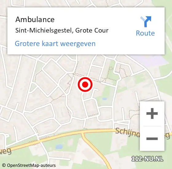 Locatie op kaart van de 112 melding: Ambulance Sint-Michielsgestel, Grote Cour op 23 maart 2020 10:57