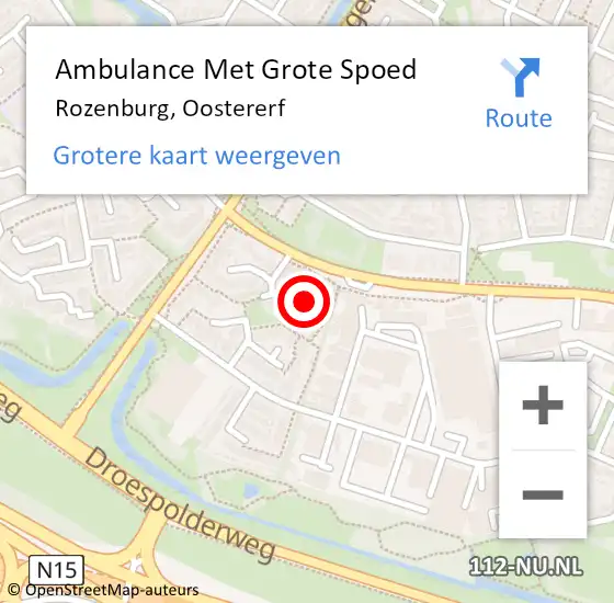 Locatie op kaart van de 112 melding: Ambulance Met Grote Spoed Naar Rozenburg, Oostererf op 23 maart 2020 12:16