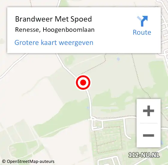 Locatie op kaart van de 112 melding: Brandweer Met Spoed Naar Renesse, Hoogenboomlaan op 23 maart 2020 14:45