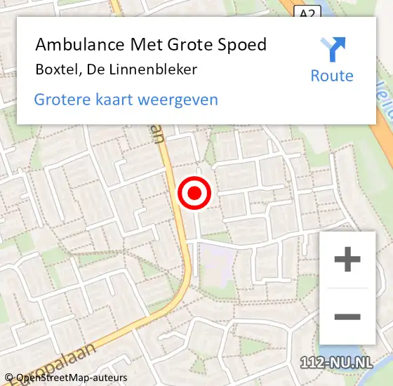 Locatie op kaart van de 112 melding: Ambulance Met Grote Spoed Naar Boxtel, De Linnenbleker op 23 maart 2020 15:14