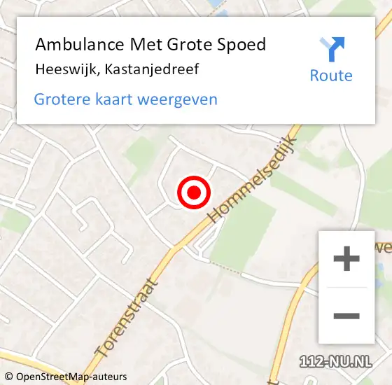 Locatie op kaart van de 112 melding: Ambulance Met Grote Spoed Naar Heeswijk, Kastanjedreef op 23 maart 2020 15:53