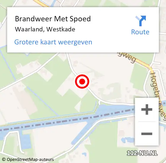 Locatie op kaart van de 112 melding: Brandweer Met Spoed Naar Waarland, Westkade op 23 maart 2020 16:10