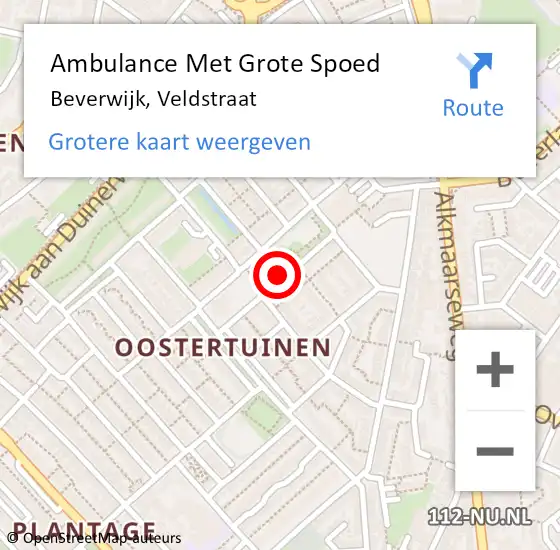 Locatie op kaart van de 112 melding: Ambulance Met Grote Spoed Naar Beverwijk, Veldstraat op 23 maart 2020 16:12