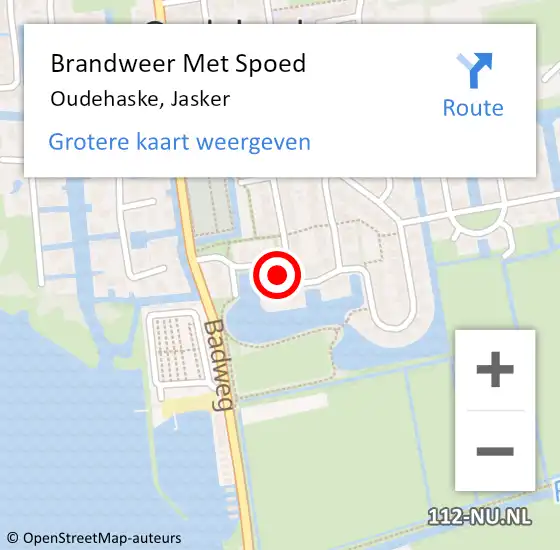 Locatie op kaart van de 112 melding: Brandweer Met Spoed Naar Oudehaske, Jasker op 23 maart 2020 16:34