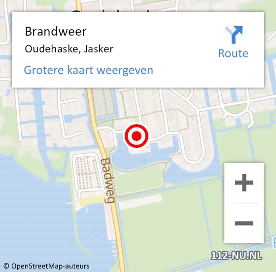 Locatie op kaart van de 112 melding: Brandweer Oudehaske, Jasker op 23 maart 2020 16:36