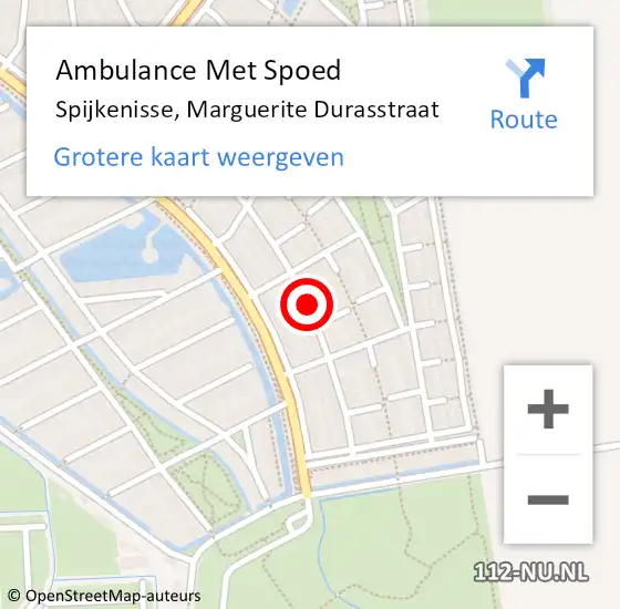 Locatie op kaart van de 112 melding: Ambulance Met Spoed Naar Spijkenisse, Marguerite Durasstraat op 23 maart 2020 16:51