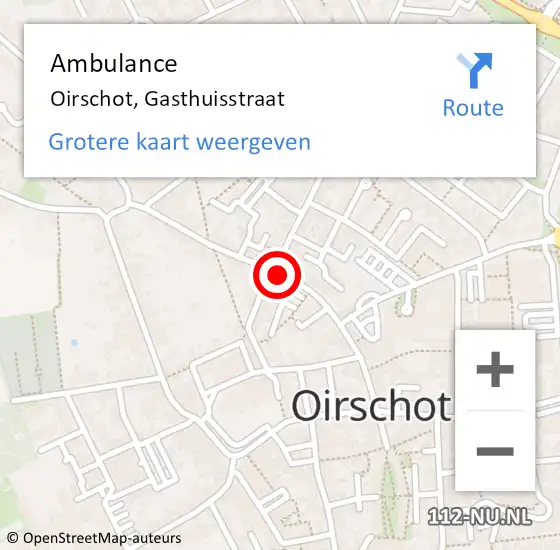 Locatie op kaart van de 112 melding: Ambulance Oirschot, Gasthuisstraat op 23 maart 2020 18:53