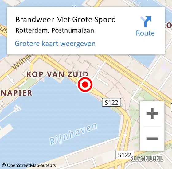 Locatie op kaart van de 112 melding: Brandweer Met Grote Spoed Naar Rotterdam, Posthumalaan op 23 maart 2020 20:17