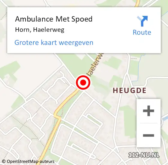 Locatie op kaart van de 112 melding: Ambulance Met Spoed Naar Horn, Haelerweg op 24 maart 2020 00:43