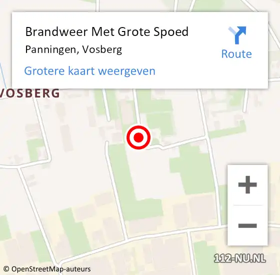 Locatie op kaart van de 112 melding: Brandweer Met Grote Spoed Naar Panningen, Vosberg op 24 maart 2020 01:27