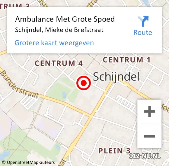 Locatie op kaart van de 112 melding: Ambulance Met Grote Spoed Naar Schijndel, Mieke de Brefstraat op 24 maart 2020 04:05