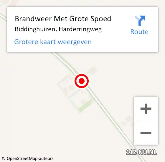 Locatie op kaart van de 112 melding: Brandweer Met Grote Spoed Naar Biddinghuizen, Harderringweg op 24 maart 2020 04:32