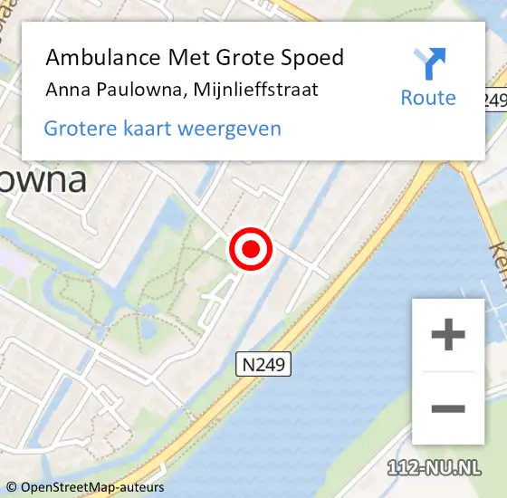 Locatie op kaart van de 112 melding: Ambulance Met Grote Spoed Naar Anna Paulowna, Mijnlieffstraat op 24 maart 2020 06:12