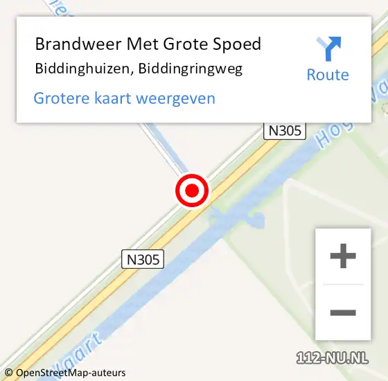 Locatie op kaart van de 112 melding: Brandweer Met Grote Spoed Naar Biddinghuizen, Biddingringweg op 24 maart 2020 08:34