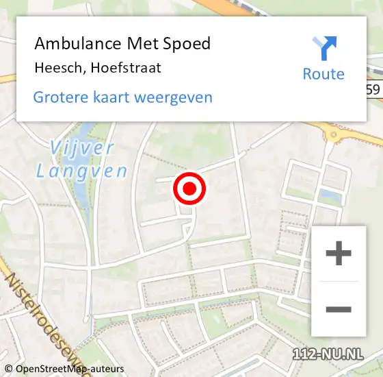 Locatie op kaart van de 112 melding: Ambulance Met Spoed Naar Heesch, Hoefstraat op 24 maart 2020 08:53