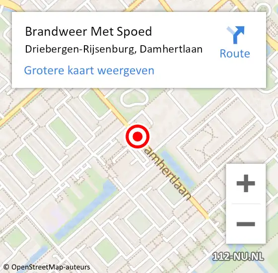 Locatie op kaart van de 112 melding: Brandweer Met Spoed Naar Driebergen-Rijsenburg, Damhertlaan op 24 maart 2020 11:39