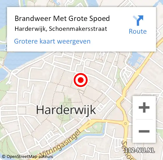 Locatie op kaart van de 112 melding: Brandweer Met Grote Spoed Naar Harderwijk, Schoenmakersstraat op 24 maart 2020 13:23