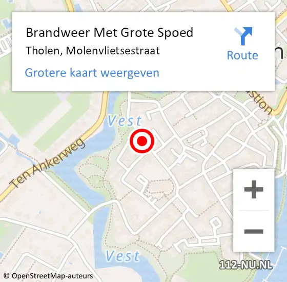 Locatie op kaart van de 112 melding: Brandweer Met Grote Spoed Naar Tholen, Molenvlietsestraat op 24 maart 2020 13:38