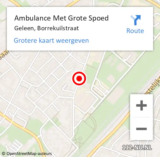 Locatie op kaart van de 112 melding: Ambulance Met Grote Spoed Naar Geleen, Borrekuilstraat op 24 maart 2020 13:54