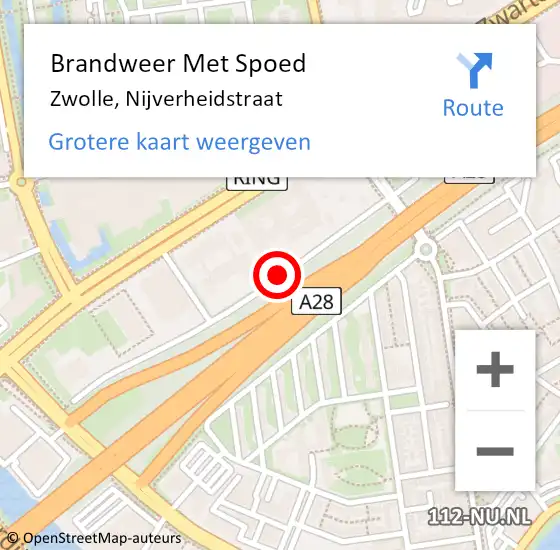 Locatie op kaart van de 112 melding: Brandweer Met Spoed Naar Zwolle, Nijverheidstraat op 24 maart 2020 17:39