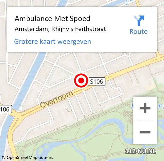 Locatie op kaart van de 112 melding: Ambulance Met Spoed Naar Amsterdam, Rhijnvis Feithstraat op 24 maart 2020 17:52