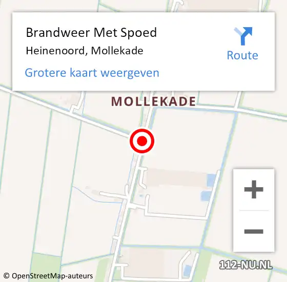 Locatie op kaart van de 112 melding: Brandweer Met Spoed Naar Heinenoord, Mollekade op 24 maart 2020 18:22