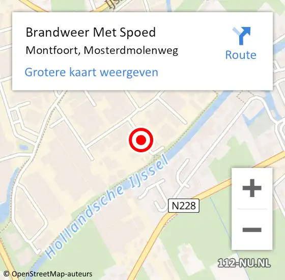 Locatie op kaart van de 112 melding: Brandweer Met Spoed Naar Montfoort, Mosterdmolenweg op 24 maart 2020 21:45