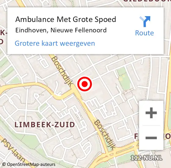 Locatie op kaart van de 112 melding: Ambulance Met Grote Spoed Naar Eindhoven, Nieuwe Fellenoord op 25 maart 2020 07:18