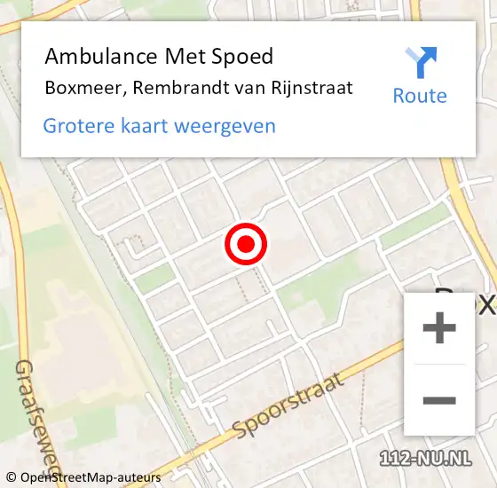 Locatie op kaart van de 112 melding: Ambulance Met Spoed Naar Boxmeer, Rembrandt van Rijnstraat op 25 maart 2020 10:13