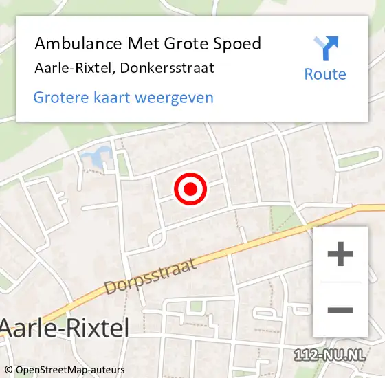 Locatie op kaart van de 112 melding: Ambulance Met Grote Spoed Naar Aarle-Rixtel, Donkersstraat op 25 maart 2020 10:28