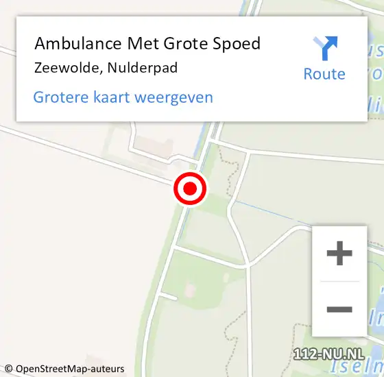 Locatie op kaart van de 112 melding: Ambulance Met Grote Spoed Naar Zeewolde, Nulderpad op 25 maart 2020 10:38