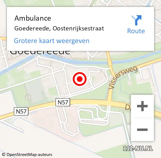 Locatie op kaart van de 112 melding: Ambulance Goedereede, Oostenrijksestraat op 25 maart 2020 10:49