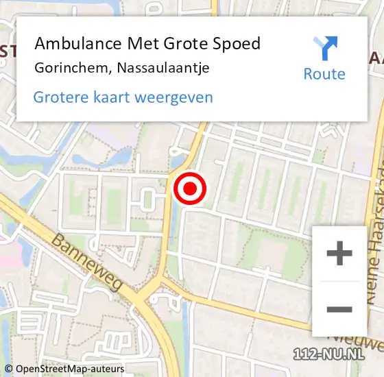 Locatie op kaart van de 112 melding: Ambulance Met Grote Spoed Naar Gorinchem, Nassaulaantje op 25 maart 2020 11:36