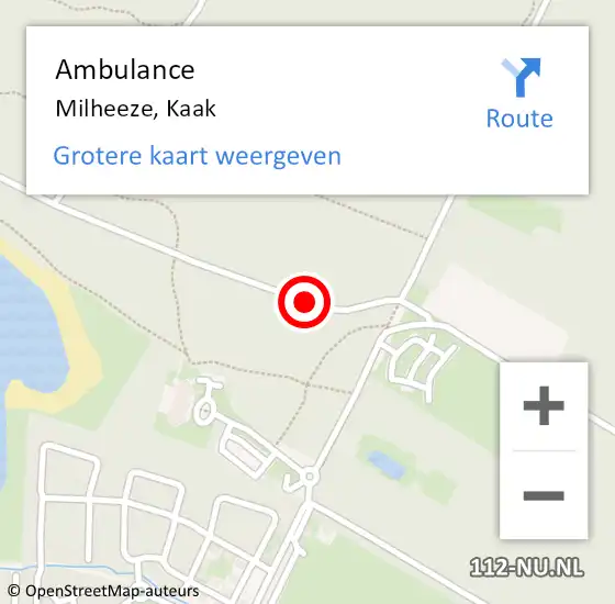 Locatie op kaart van de 112 melding: Ambulance Milheeze, Kaak op 25 maart 2020 11:40