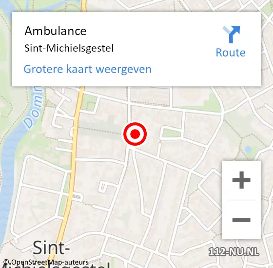 Locatie op kaart van de 112 melding: Ambulance Sint-Michielsgestel op 25 maart 2020 14:19