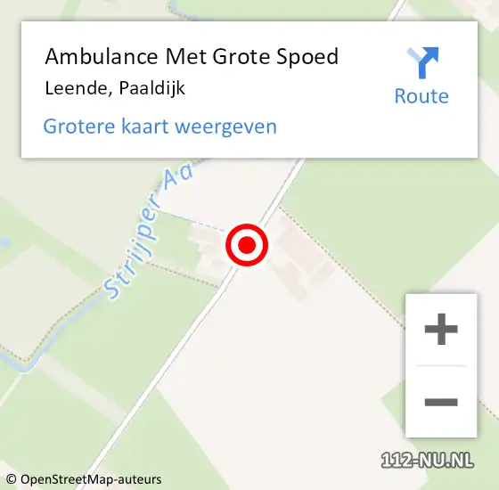 Locatie op kaart van de 112 melding: Ambulance Met Grote Spoed Naar Leende, Paaldijk op 25 maart 2020 14:33