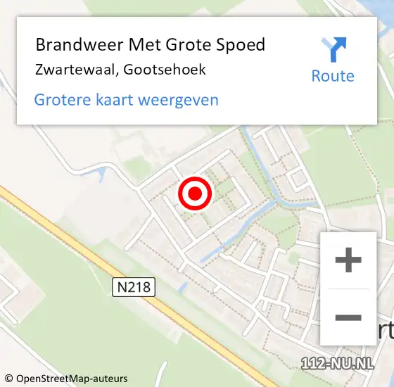 Locatie op kaart van de 112 melding: Brandweer Met Grote Spoed Naar Zwartewaal, Gootsehoek op 25 maart 2020 15:21