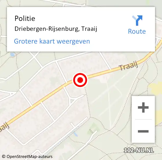 Locatie op kaart van de 112 melding: Politie Driebergen-Rijsenburg, Traaij op 25 maart 2020 15:21