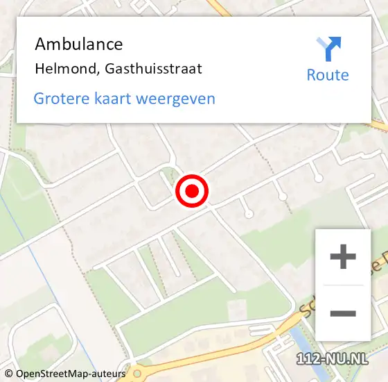 Locatie op kaart van de 112 melding: Ambulance Helmond, Gasthuisstraat op 25 maart 2020 15:31