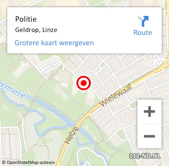 Locatie op kaart van de 112 melding: Politie Geldrop, Linze op 25 maart 2020 16:04