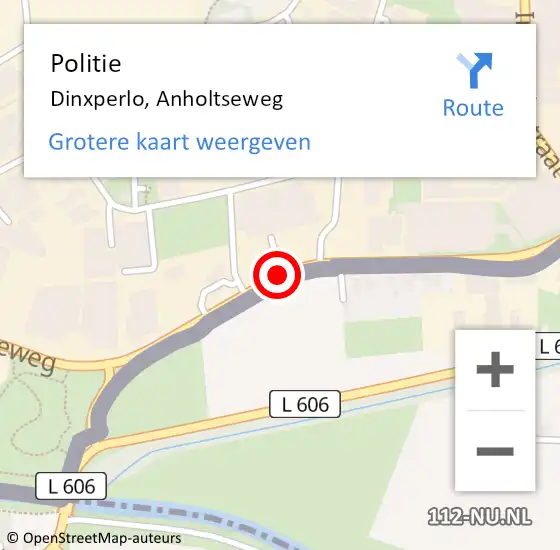 Locatie op kaart van de 112 melding: Politie Dinxperlo, Anholtseweg op 25 maart 2020 16:27