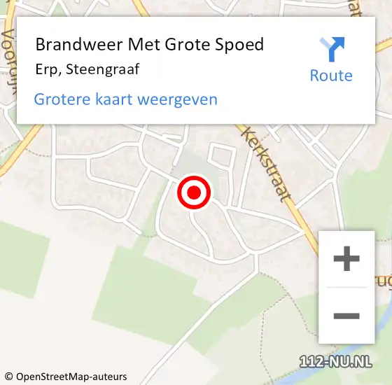 Locatie op kaart van de 112 melding: Brandweer Met Grote Spoed Naar Erp, Steengraaf op 25 maart 2020 17:17